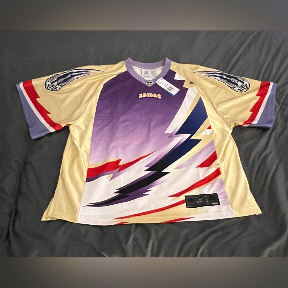 Adidas Purple and Yellow Custom Graphic Team Hockey Jersey